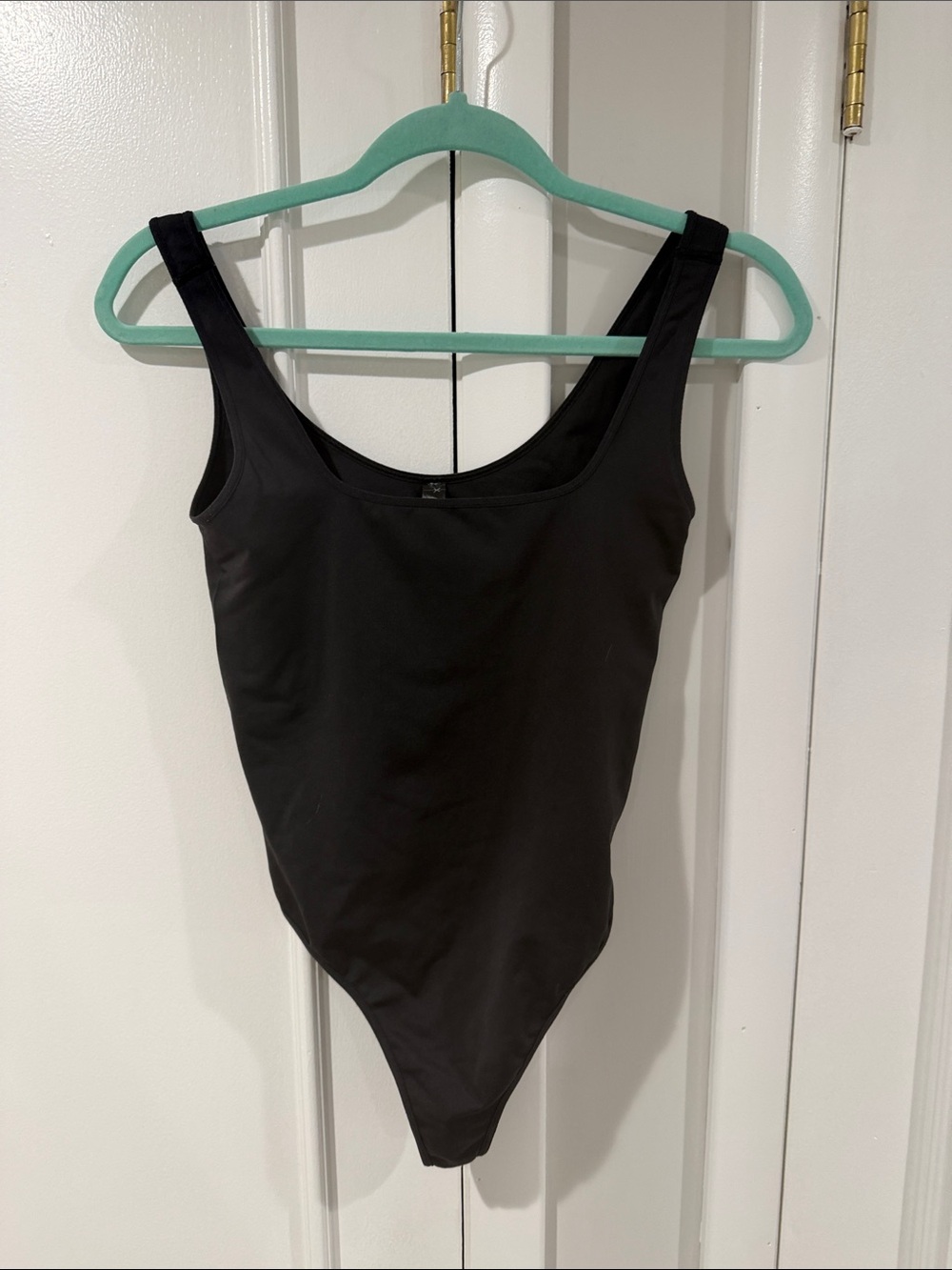 Urban Outfitters Black Ribbed Scoop-Neck Tank Bodysuit